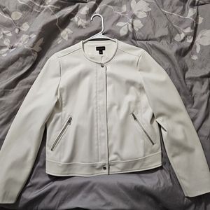 Ann Taylor size 8 pleather jacket, Cream